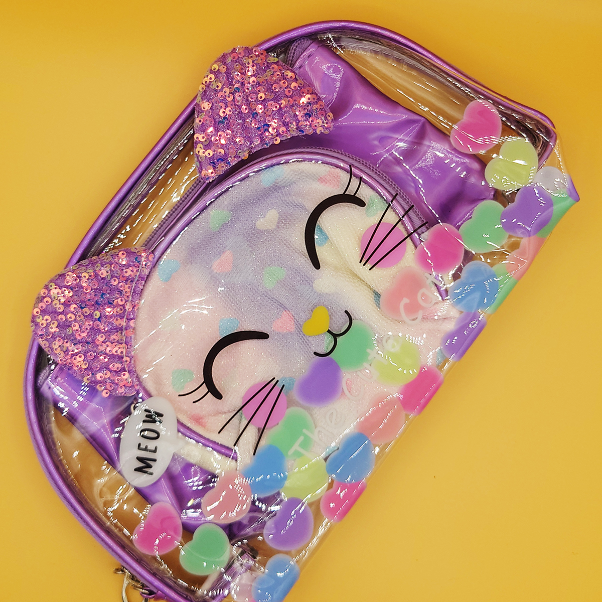 Cute Transparent Bag And Pouches 3 in 1