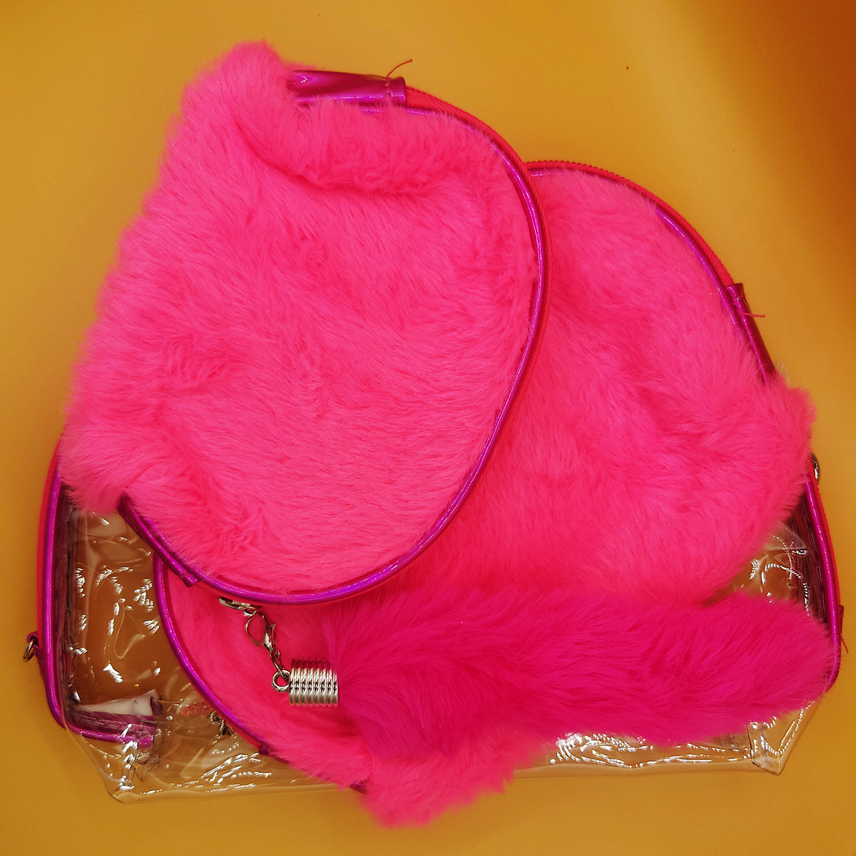 Cute Transparent Bag And Pouches 3 in 1
