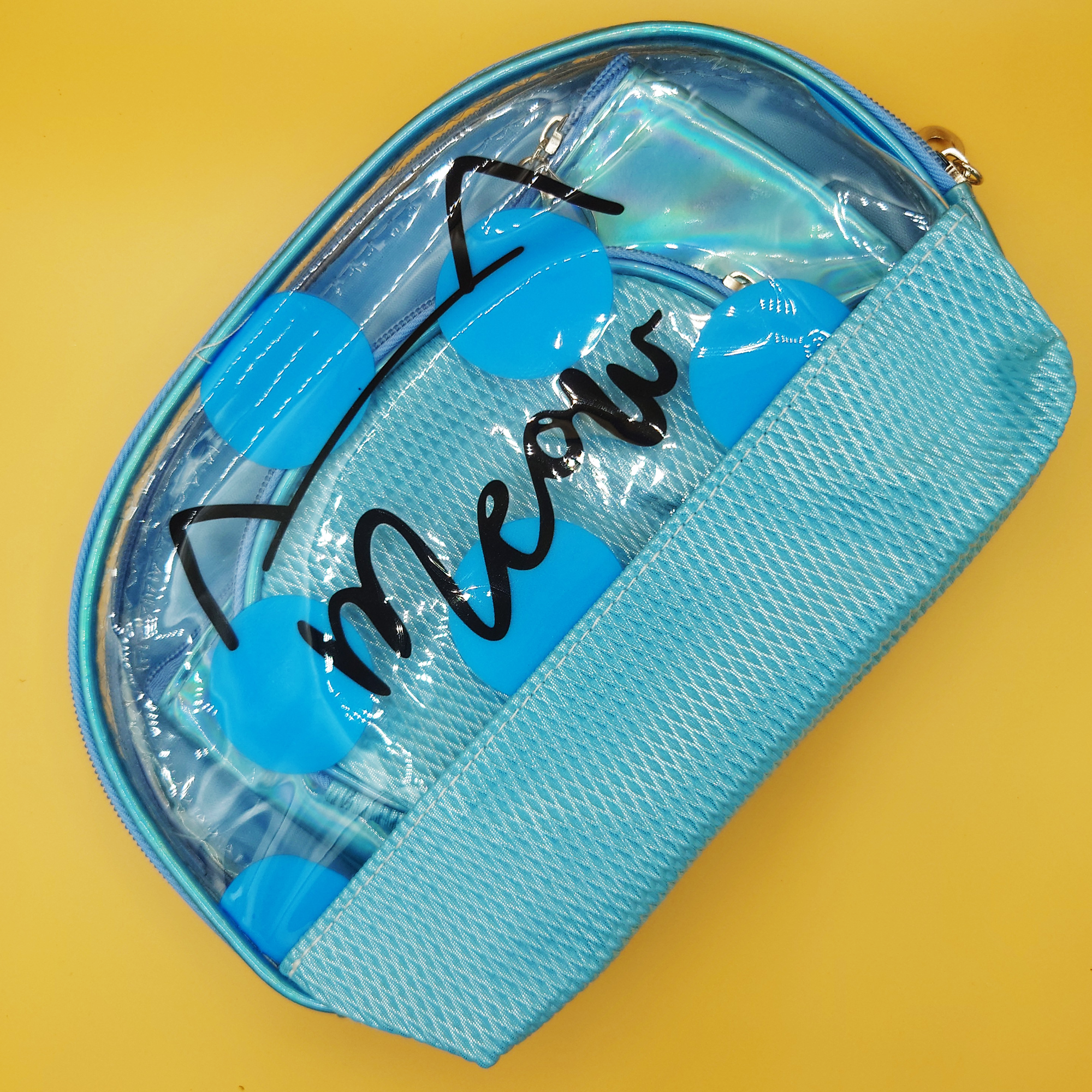 Cute Transparent Bag And Pouches 3 in 1