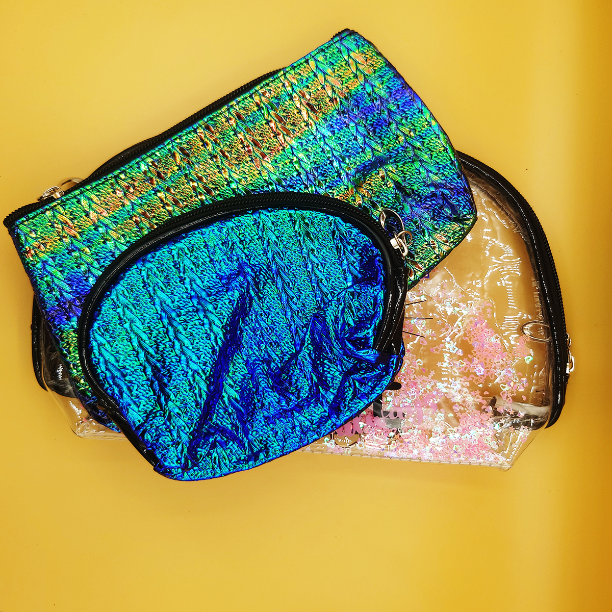 Cute Transparent Bag And Pouches 3 in 1