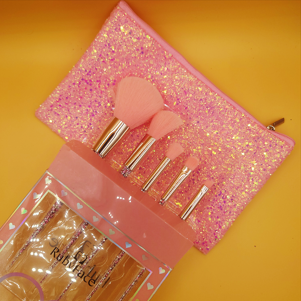 Ruby Face Makeup Brush Set (Healing Heart Edition)