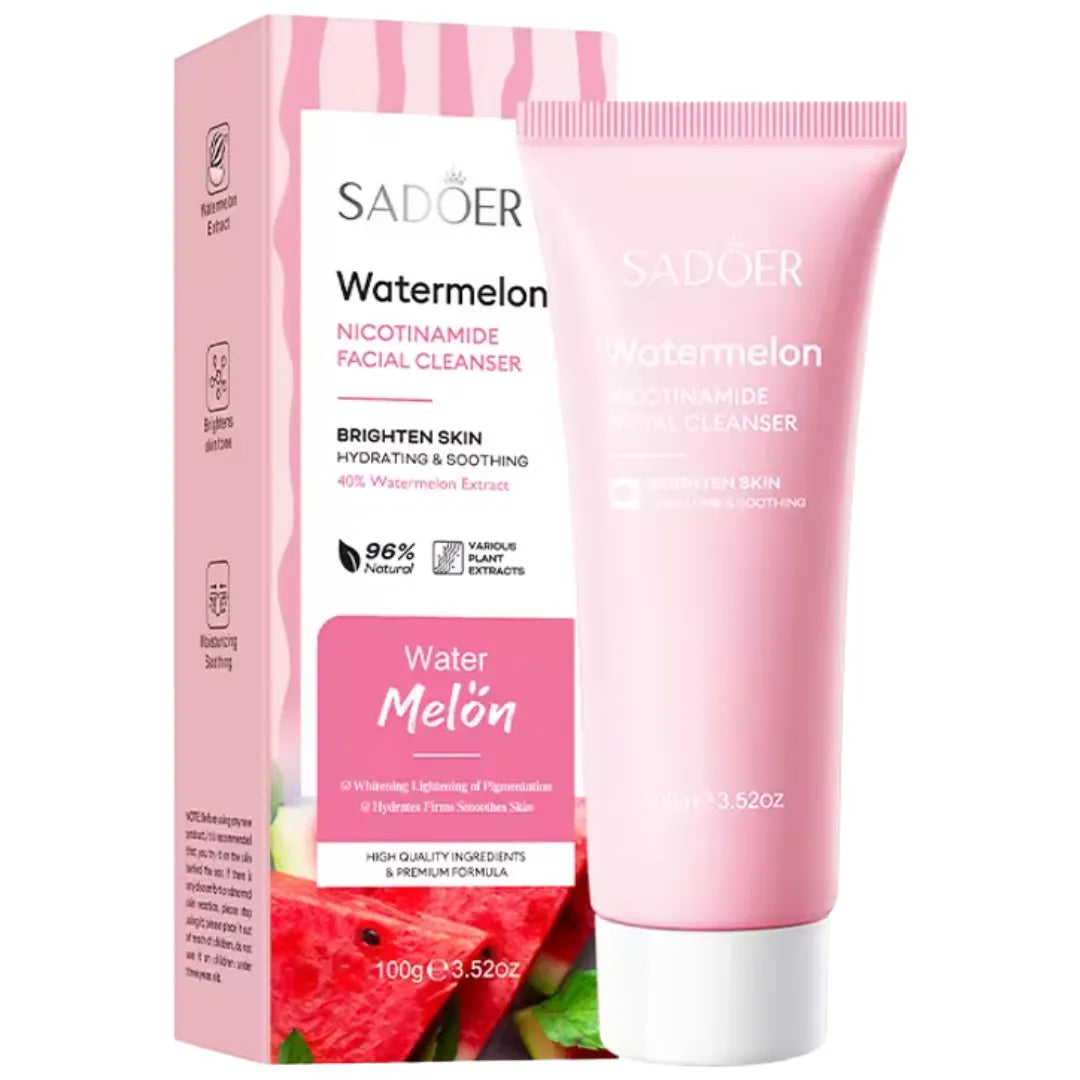 SADOER Watermelon Niacinamide Facial Cleanser Deep Cleansing Moisturizing Face Wash