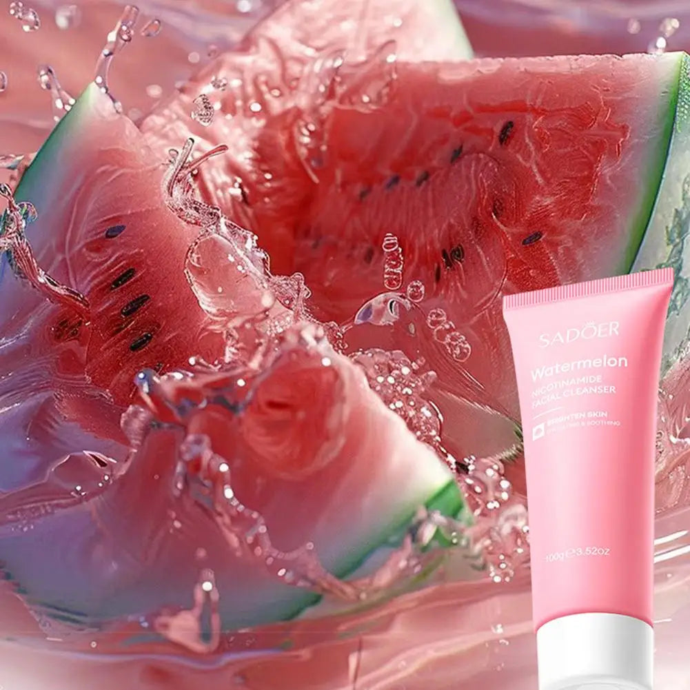 SADOER Watermelon Niacinamide Facial Cleanser Deep Cleansing Moisturizing Face Wash