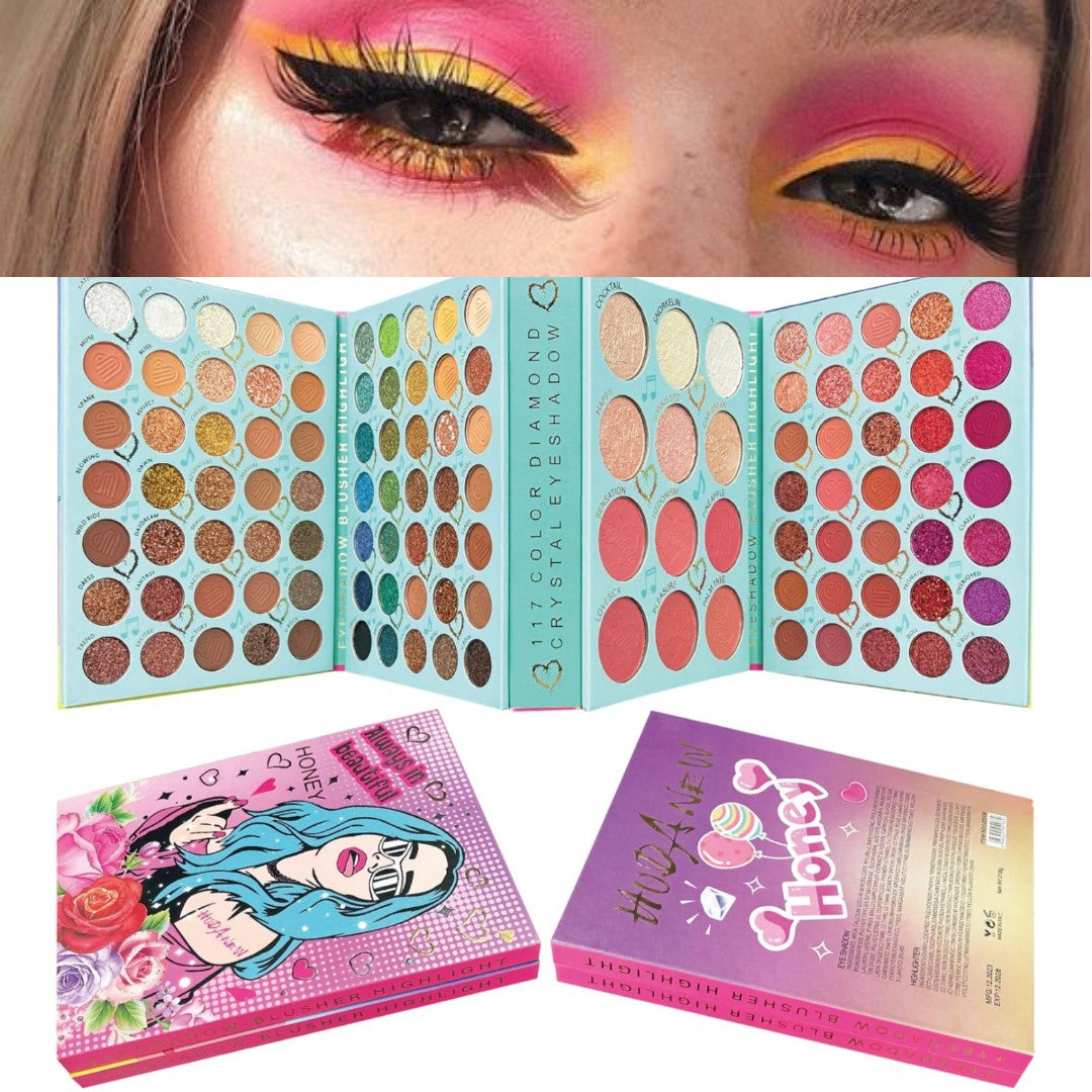 HUDA New  Honey Book EyeShadow Palette 117 Colors