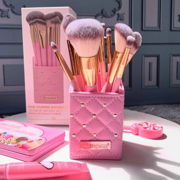 BH Cosmetics Pink Studded Elegance 12 Piece Brushes