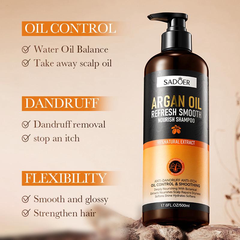 Sadoer Argan Oil Anti Dandruff Anti Itch Hair Shampoo 500ml 98% Argan Extract
