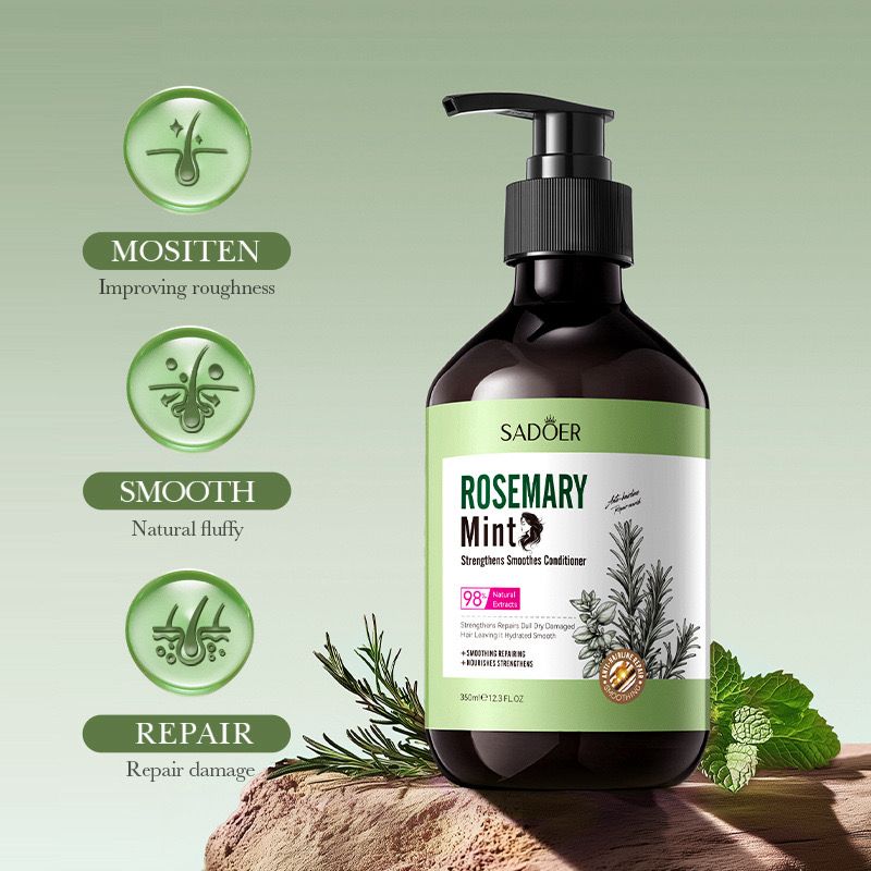 SADOER Rosemary Shampoo Natural Moisturizing Hair Cleaning Anti-Dandruff Mint Rosemary Nourishing Haire Care