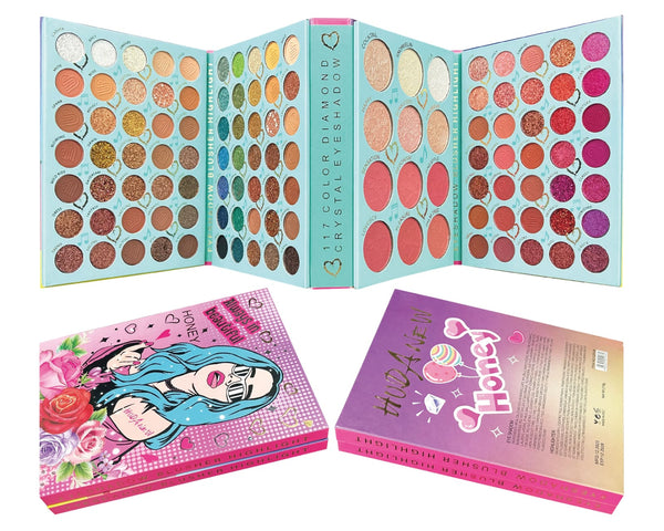 HUDA New  Honey Book EyeShadow Palette 117 Colors